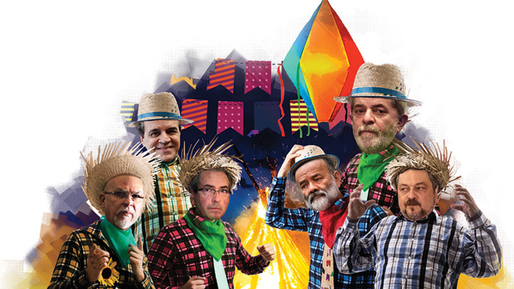 A quadrilha em apuros. Lula, como sempre, é o líder.