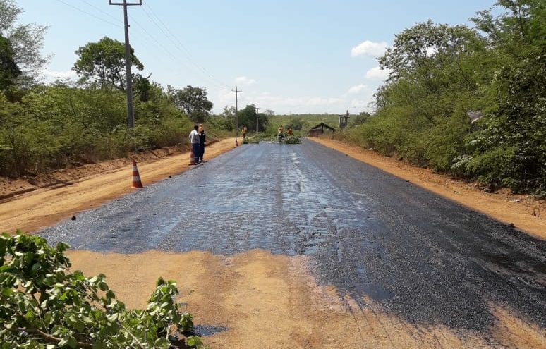 Estrada de Palmeira do Piauí começa a receber asfalto