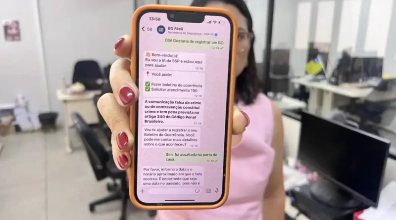 Novo botão no BO Fácil vai permitir que mulheres denunciem violência pelo WhatsApp no Piauí